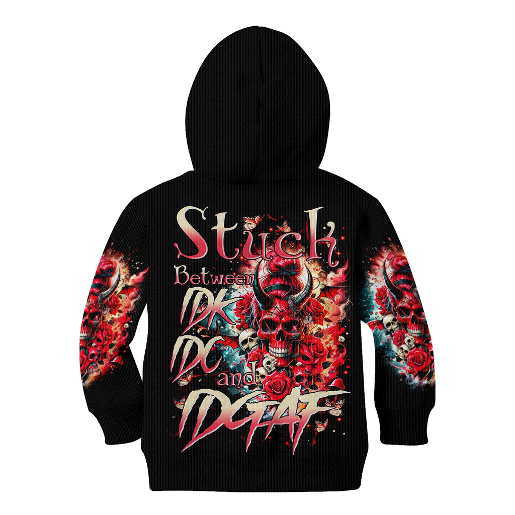 Devil Skull Kid Hoodie Stuck Between IDK IDC and IDGAF - Wonder Print Shop