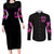 Rose Skull Couples Matching Long Sleeve Bodycon Dress and Long Sleeve Button Shirt Beasuty In Beast Mode - Wonder Print Shop