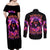 Rose Skull Couples Matching Off Shoulder Maxi Dress and Long Sleeve Button Shirt Beasuty In Beast Mode - Wonder Print Shop