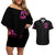 Rose Skull Couples Matching Off Shoulder Short Dress and Hawaiian Shirt Beasuty In Beast Mode - Wonder Print Shop