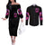 Rose Skull Couples Matching Off The Shoulder Long Sleeve Dress and Long Sleeve Button Shirt Beasuty In Beast Mode