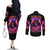 Rose Skull Couples Matching Off The Shoulder Long Sleeve Dress and Long Sleeve Button Shirt Beasuty In Beast Mode