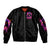 Rose Skull Sleeve Zip Bomber Jacket Beasuty In Beast Mode