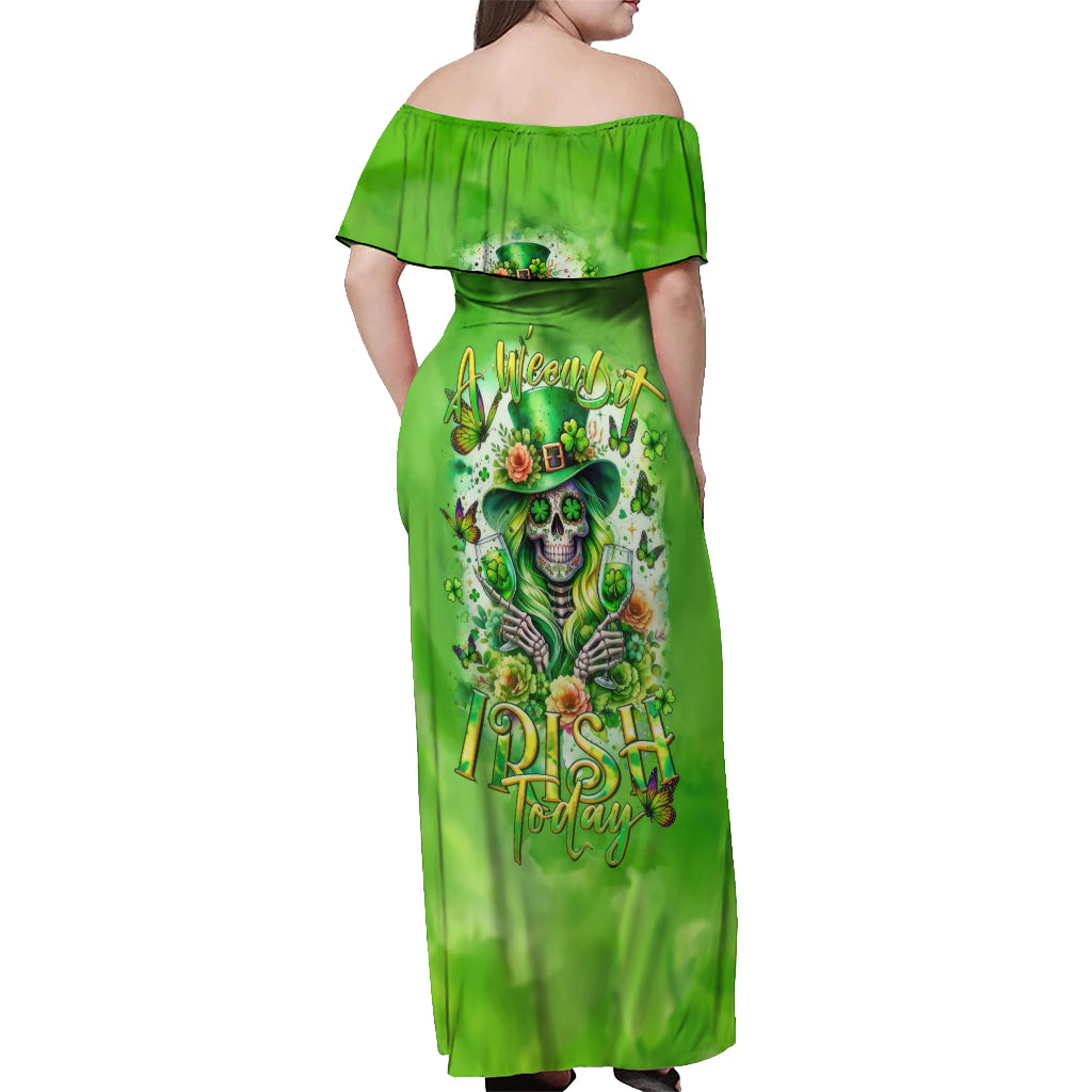 Irish Skull Off Shoulder Maxi Dress Irish Today - Wonder Print Shop