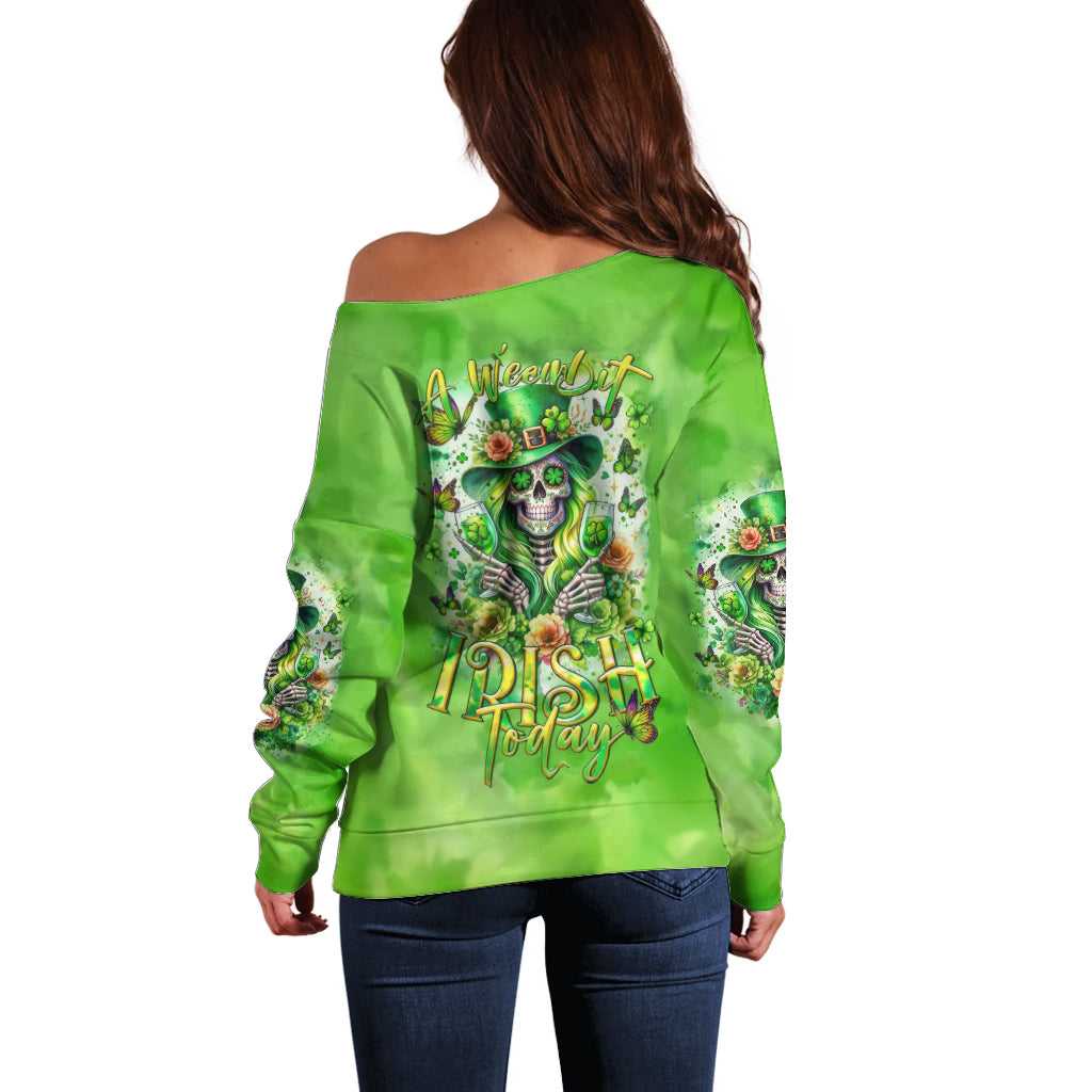 Irish Skull Off Shoulder Sweater Irish Today - Wonder Print Shop