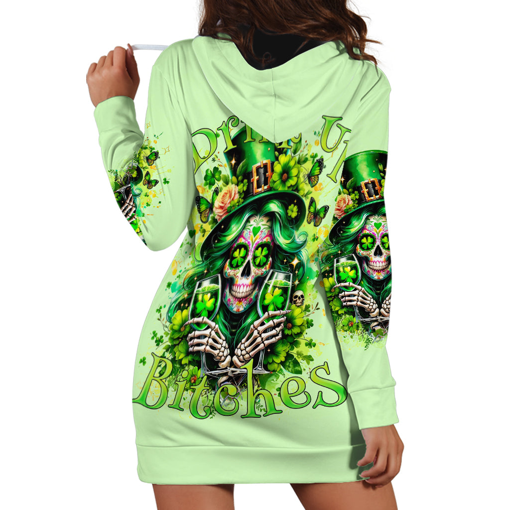 Irish Skull Hoodie Dress Drink Up Bitches - Wonder Print Shop