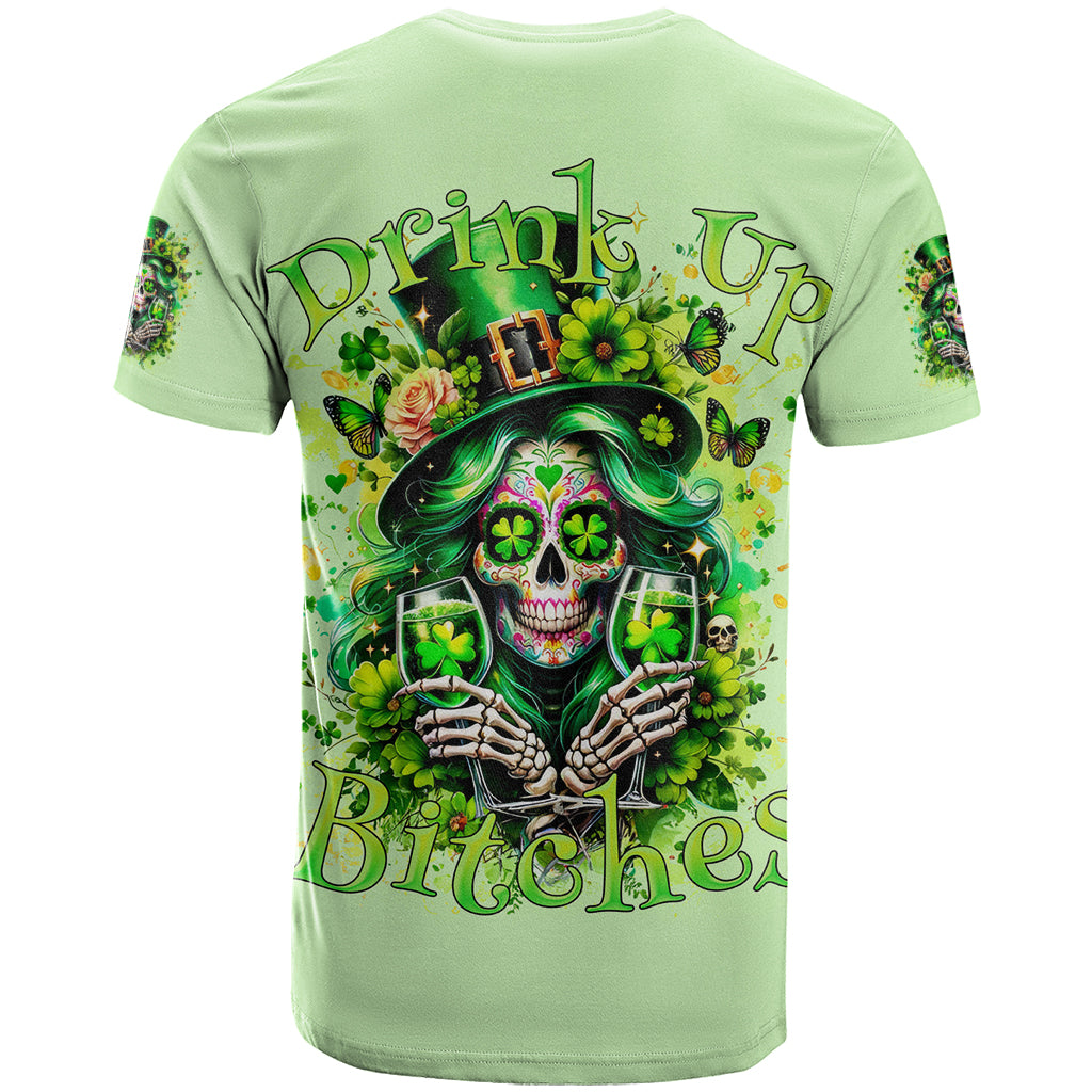 Green T-shirt with large back skull and clover graphic