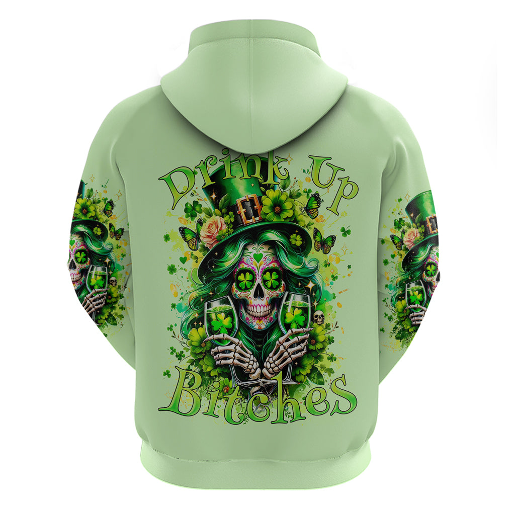 Irish Skull Zip Hoodie Drink Up Bitches