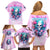 Rose Skull Family Matching Off Shoulder Short Dress and Hawaiian Shirt Bullshit So The Bitch In Me Come Out To Play - Wonder Print Shop