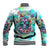 Flower Skull Baseball Jacket She Is Sunshine Mixed With A Little Hurricane - Wonder Print Shop