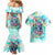 Flower Skull Couples Matching Mermaid Dress and Hawaiian Shirt She Is Sunshine Mixed With A Little Hurricane - Wonder Print Shop