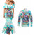 Flower Skull Couples Matching Mermaid Dress and Long Sleeve Button Shirt She Is Sunshine Mixed With A Little Hurricane