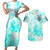 Flower Skull Couples Matching Short Sleeve Bodycon Dress and Hawaiian Shirt She Is Sunshine Mixed With A Little Hurricane - Wonder Print Shop