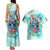 Flower Skull Couples Matching Tank Maxi Dress and Hawaiian Shirt She Is Sunshine Mixed With A Little Hurricane - Wonder Print Shop