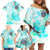 Flower Skull Family Matching Off Shoulder Short Dress and Hawaiian Shirt She Is Sunshine Mixed With A Little Hurricane - Wonder Print Shop