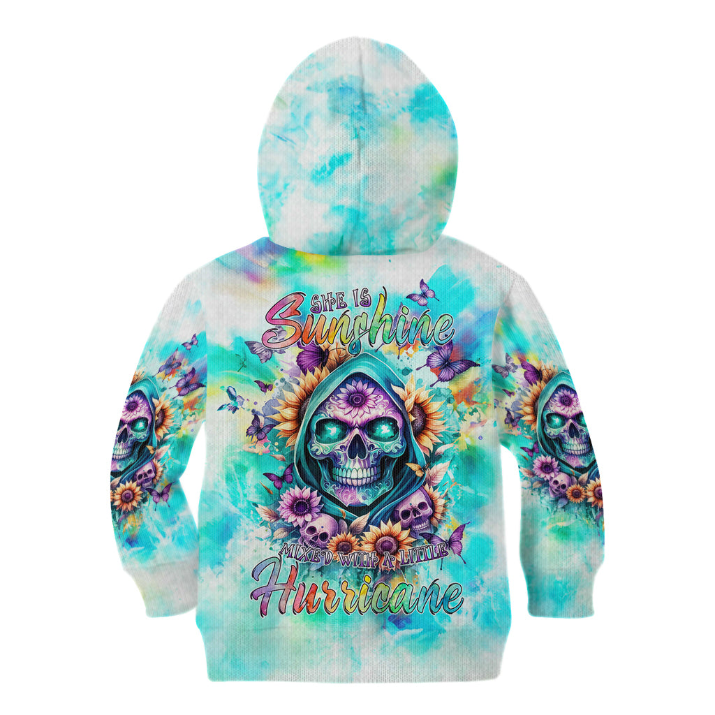 Flower Skull Kid Hoodie She Is Sunshine Mixed With A Little Hurricane - Wonder Print Shop