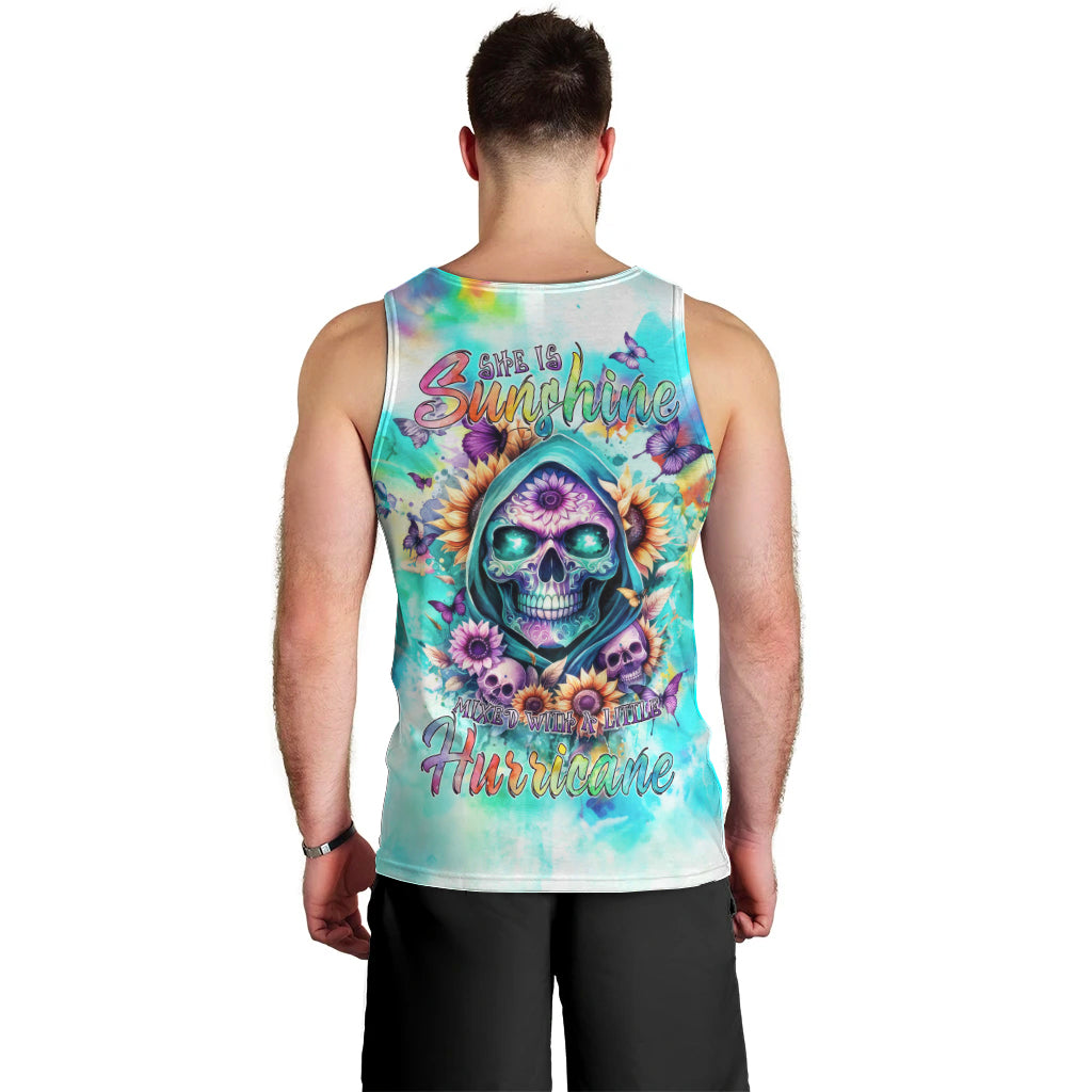 Flower Skull Men Tank Top She Is Sunshine Mixed With A Little Hurricane - Wonder Print Shop