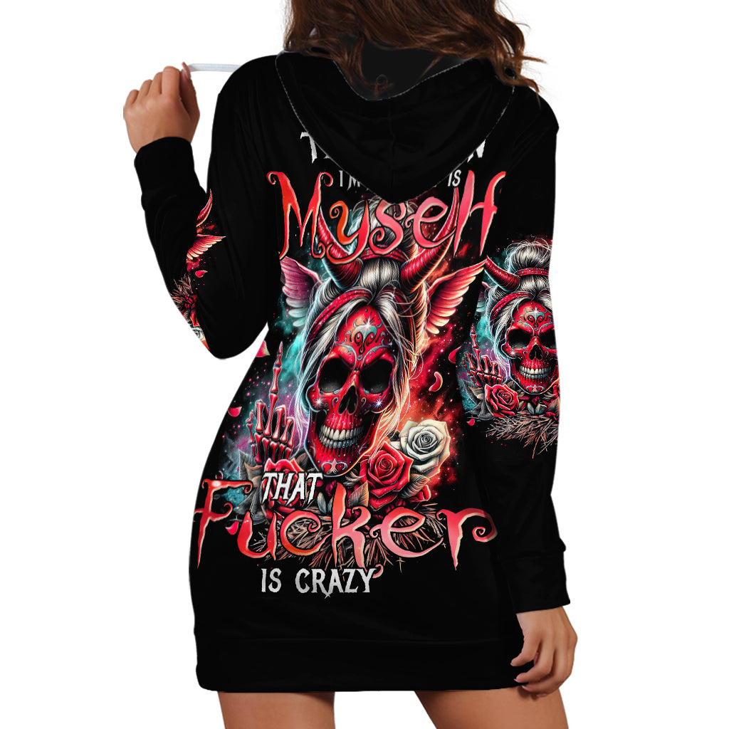 Devil Skull Hoodie Dress The Perseon I Afraid Of Is Myself That Fucker Is Crazy - Wonder Print Shop