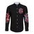 Devil Skull Long Sleeve Button Shirt The Perseon I Afraid Of Is Myself That Fucker Is Crazy - Wonder Print Shop