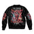 Devil Skull Sleeve Zip Bomber Jacket The Perseon I Afraid Of Is Myself That Fucker Is Crazy