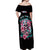 Rose Skull Off Shoulder Maxi Dress Hater Make Me Famous So Keep On Hating Me Bitch - Wonder Print Shop