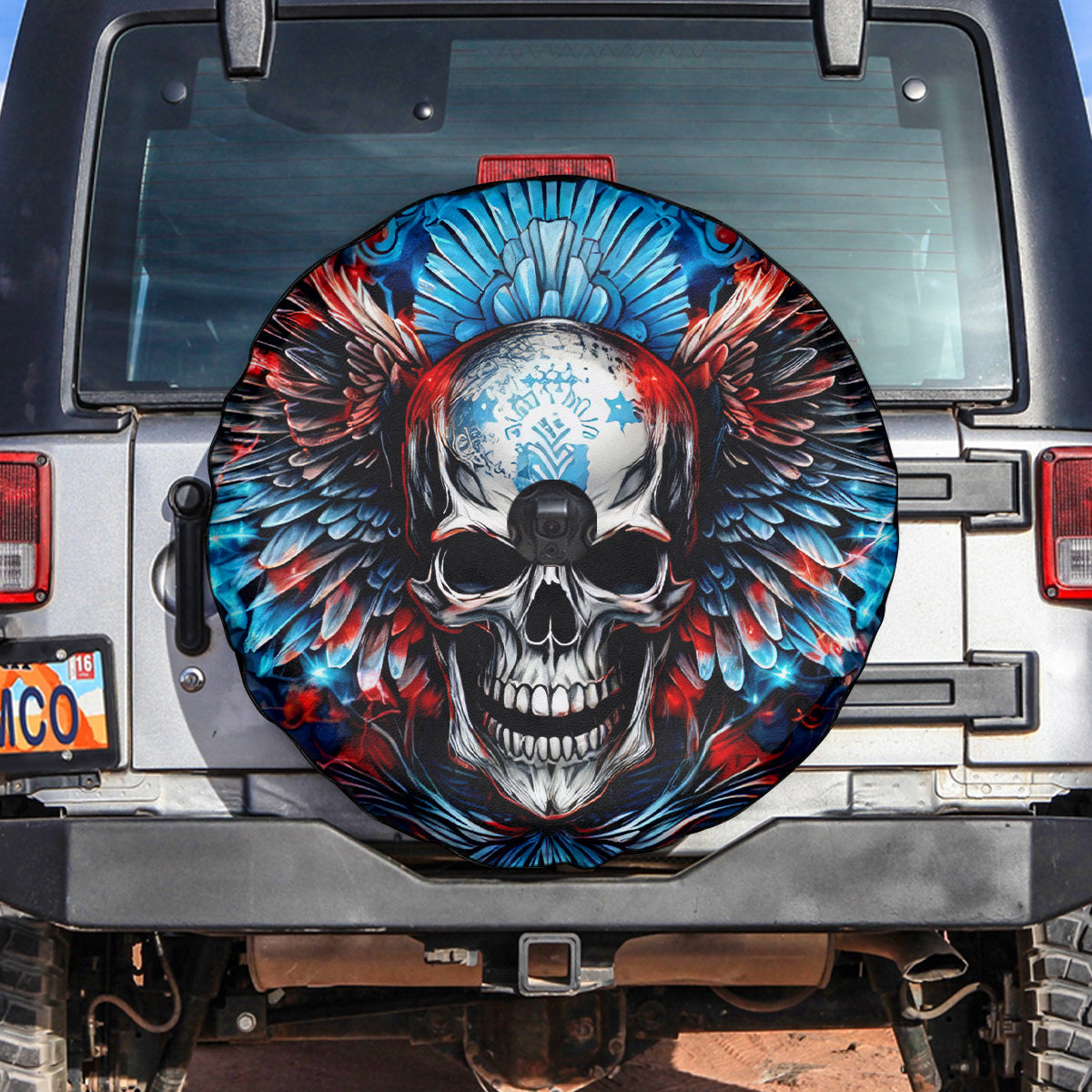 Wings Skull Spare Tire Cover People Are Asking Me Which Sign I was Born Under I Was Born Under A Warning Sigh - Wonder Print Shop