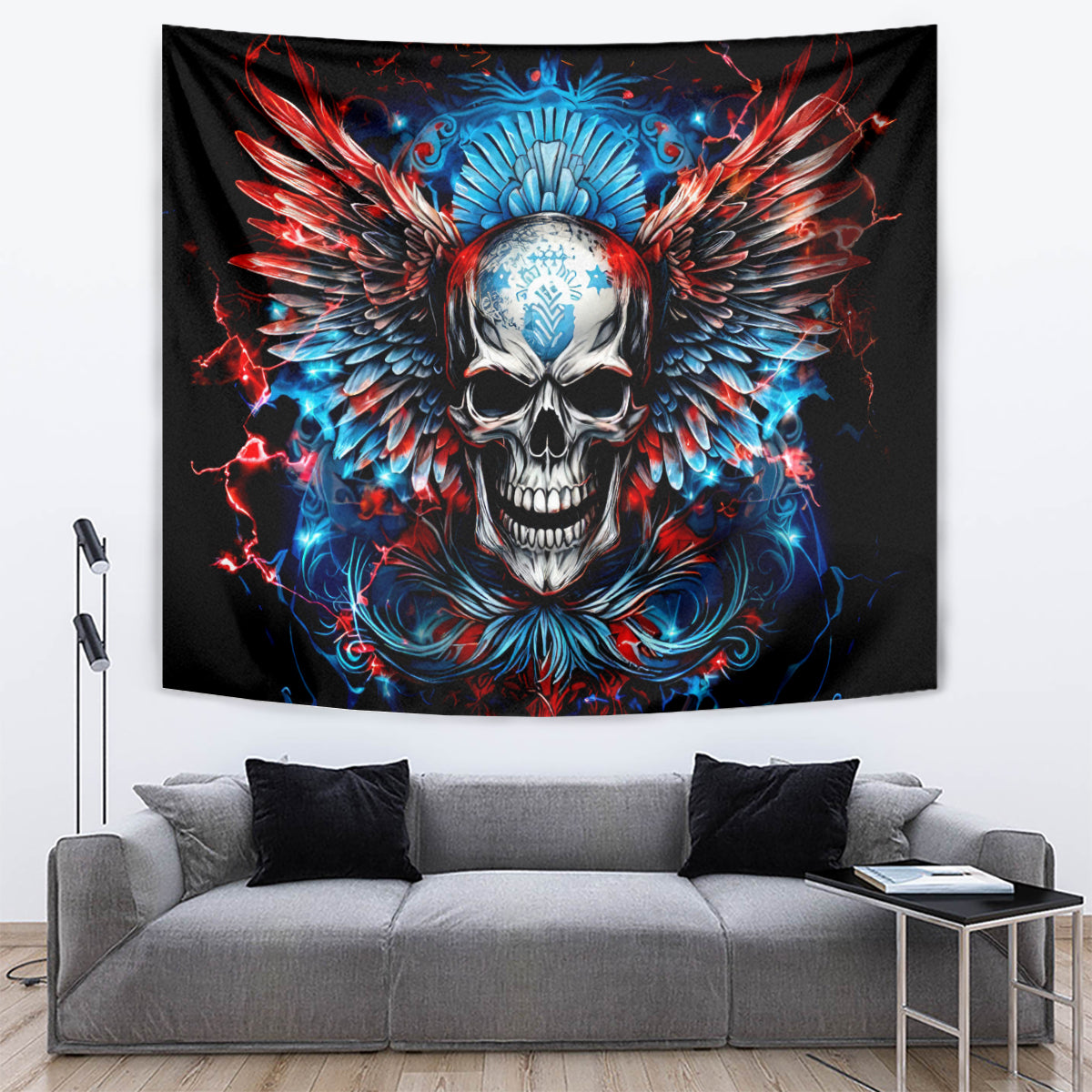 Wings Skull Tapestry People Are Asking Me Which Sign I was Born Under I Was Born Under A Warning Sigh