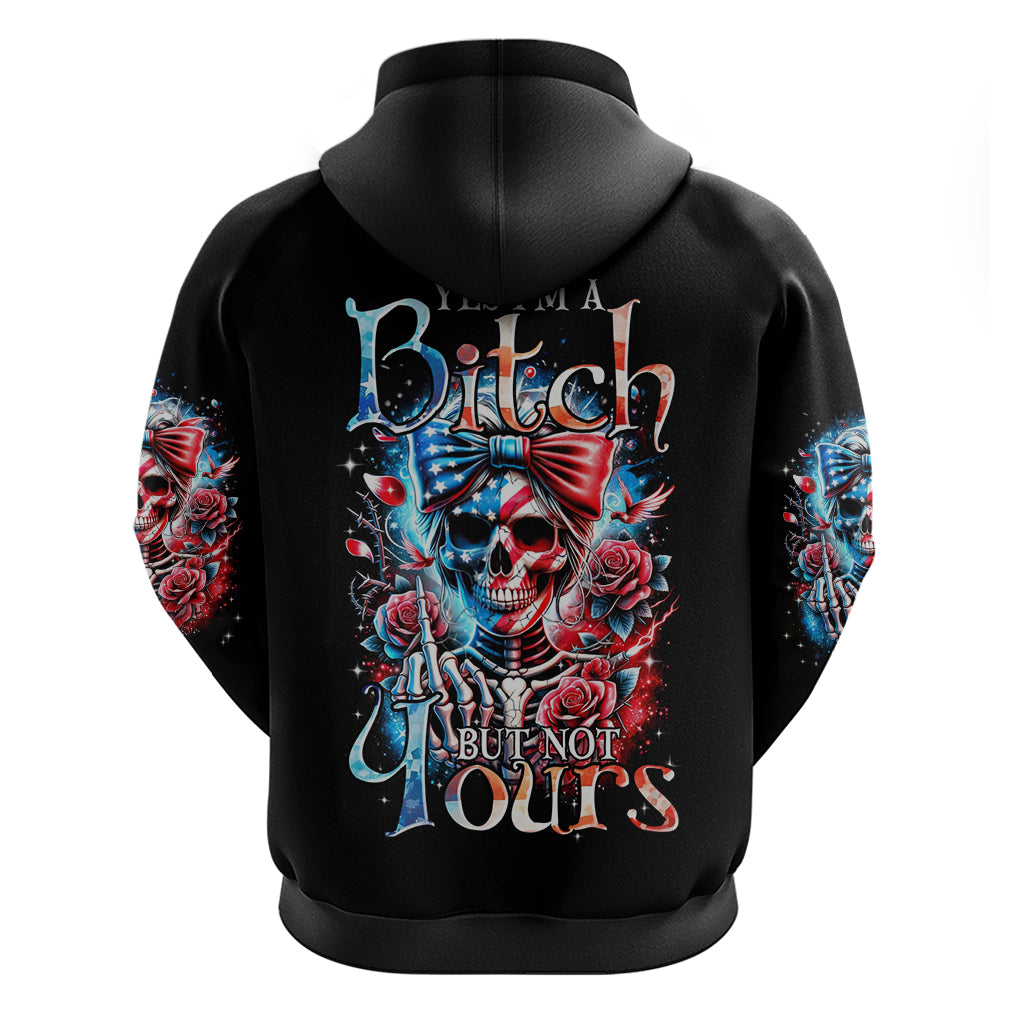 Lady Skull Hoodie Yes I'm A Bitch But Not Your - Wonder Print Shop