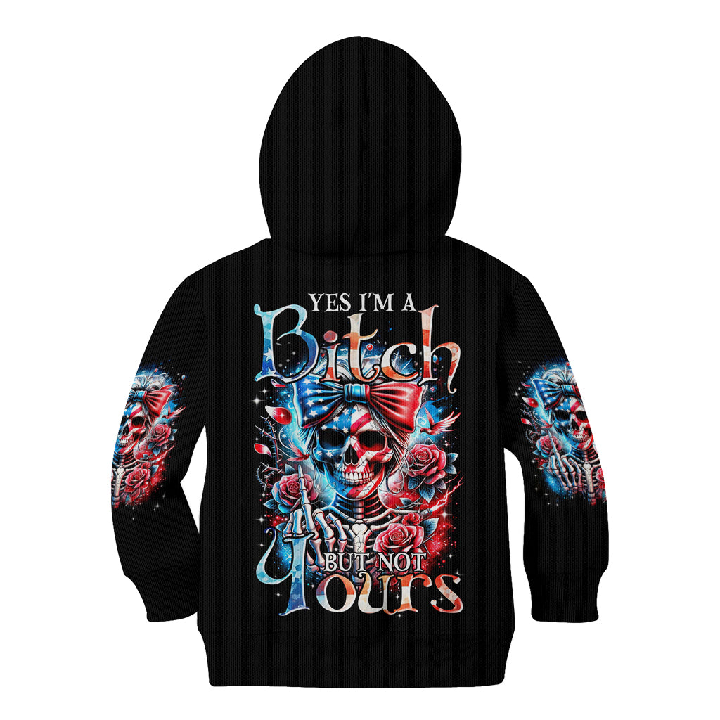 Lady Skull Kid Hoodie Yes I'm A Bitch But Not Your - Wonder Print Shop