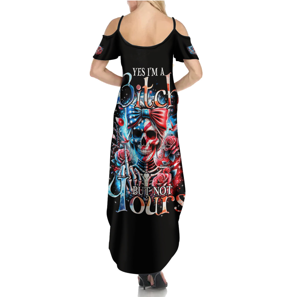 Lady Skull Summer Maxi Dress Yes I'm A Bitch But Not Your