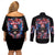 American Skull Couples Matching Off Shoulder Short Dress and Long Sleeve Button Shirt I'm Not Anti Social I'm Just Not User Friendly - Wonder Print Shop