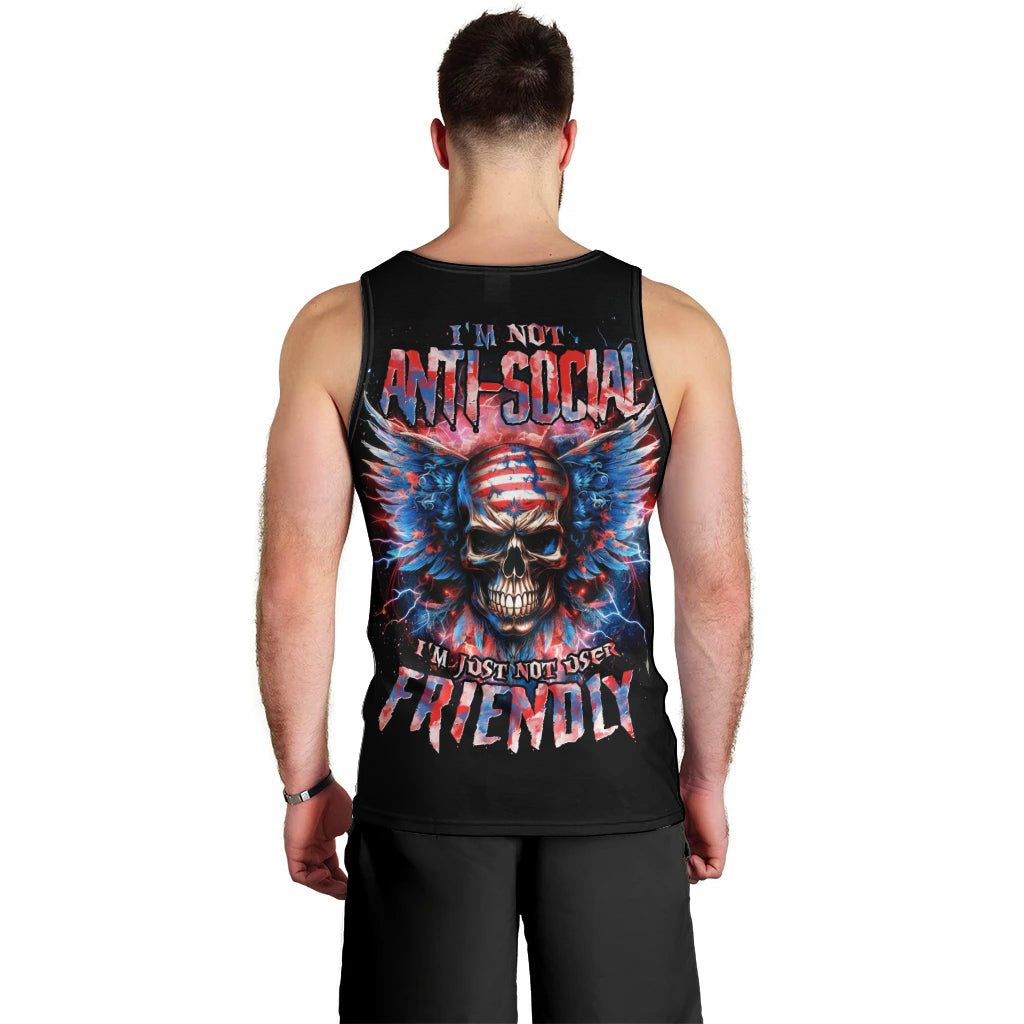 American Skull Men Tank Top I'm Not Anti Social I'm Just Not User Friendly - Wonder Print Shop