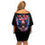 American Skull Off Shoulder Short Dress I'm Not Anti Social I'm Just Not User Friendly - Wonder Print Shop