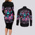 Rose Skull Couples Matching Long Sleeve Bodycon Dress and Long Sleeve Button Shirt Heaven Don't Want Me And Hell's Afraid I'll Take Over - Wonder Print Shop