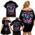 Rose Skull Family Matching Off Shoulder Short Dress and Hawaiian Shirt Heaven Don't Want Me And Hell's Afraid I'll Take Over - Wonder Print Shop