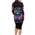 Rose Skull Long Sleeve Bodycon Dress Heaven Don't Want Me And Hell's Afraid I'll Take Over - Wonder Print Shop