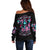 Rose Skull Off Shoulder Sweater Heaven Don't Want Me And Hell's Afraid I'll Take Over - Wonder Print Shop