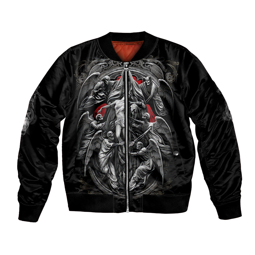 Skull Bomber Jacket Ethereal Reapers Skull-Faced Death Angels - Wonder Print Shop