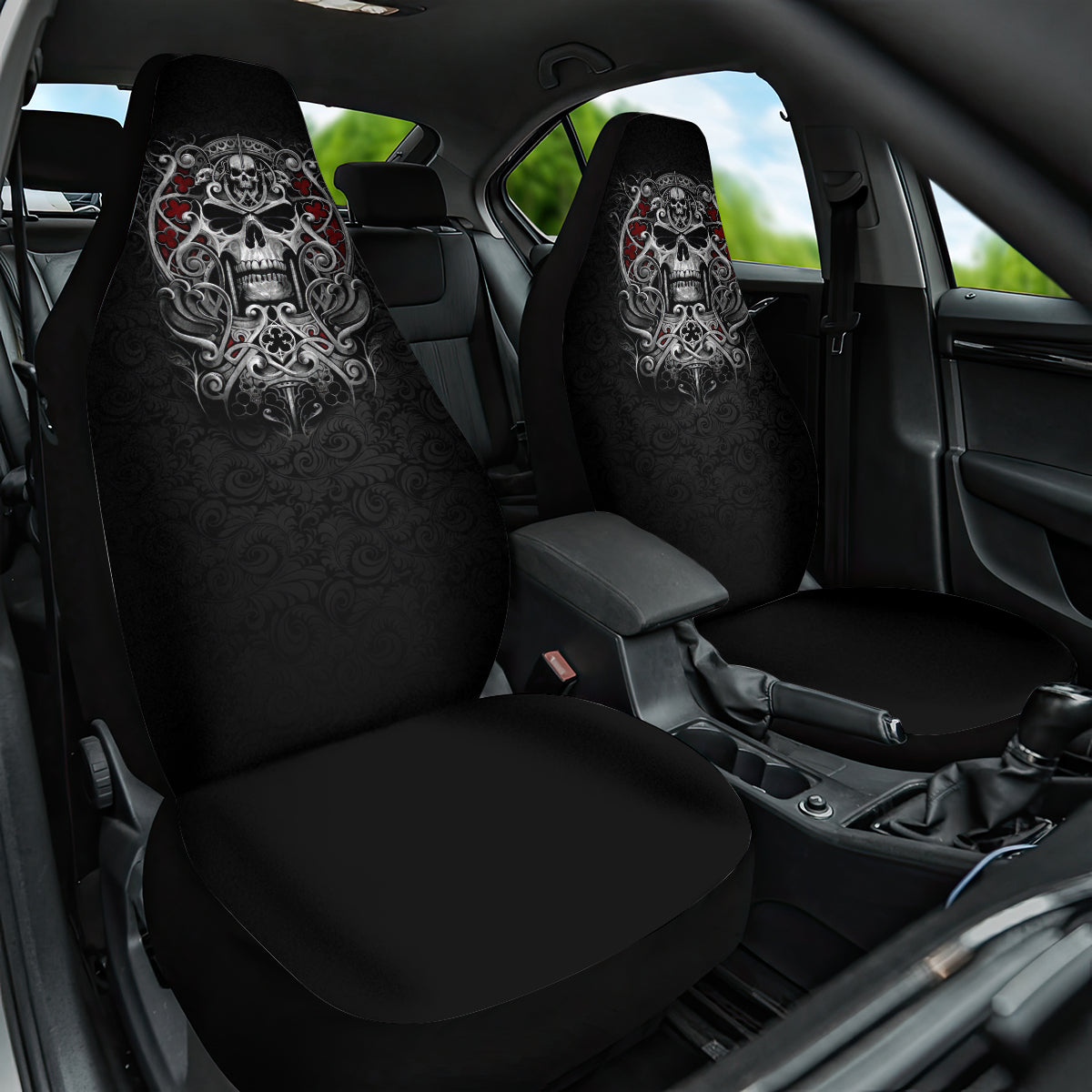 Skull Car Seat Cover Ethereal Reapers Skull-Faced Death Angels - Wonder Print Shop