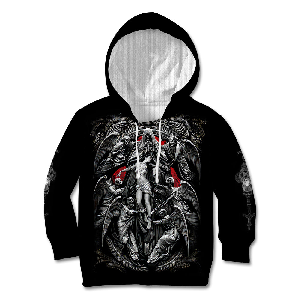 Skull Kid Hoodie Ethereal Reapers Skull-Faced Death Angels - Wonder Print Shop