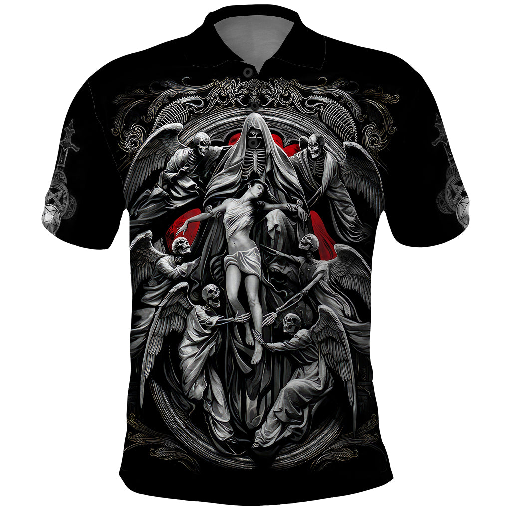 Skull Polo Shirt Ethereal Reapers Skull-Faced Death Angels - Wonder Print Shop