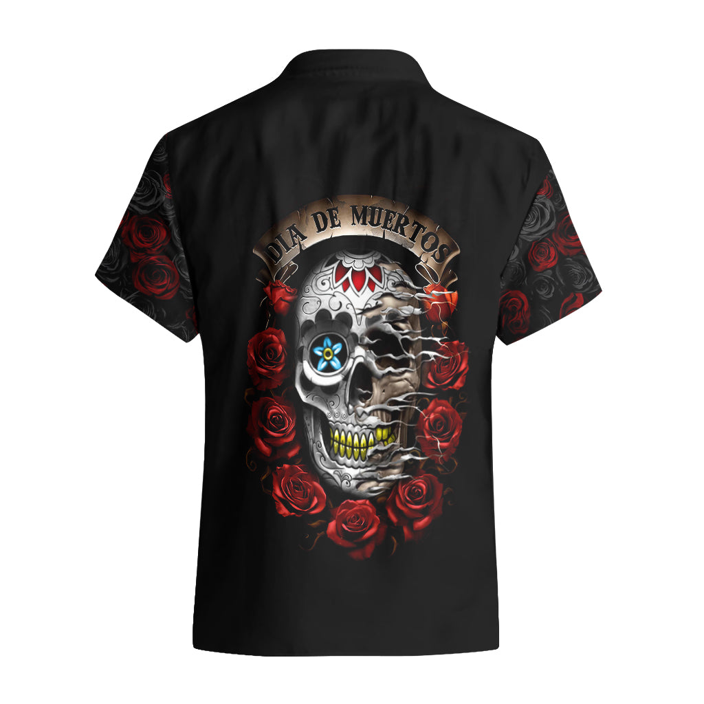 Dia De Muertos Hawaiian Shirt Day Of The Death Rose Skull - Wonder Print Shop