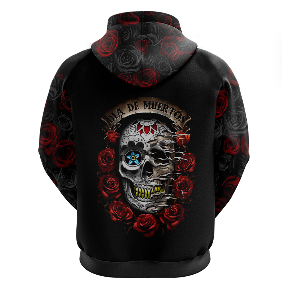 Dia De Muertos Hoodie Day Of The Death Rose Skull - Wonder Print Shop