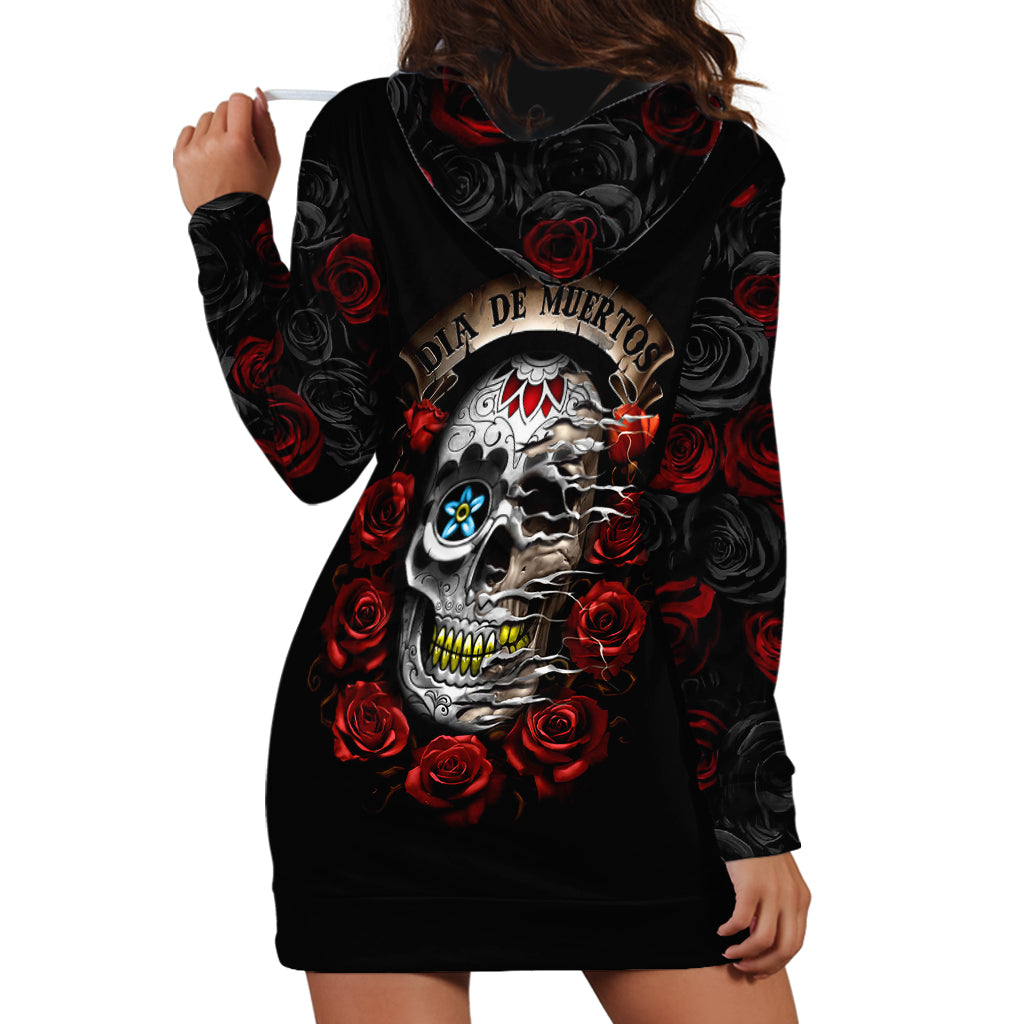 Dia De Muertos Hoodie Dress Day Of The Death Rose Skull - Wonder Print Shop