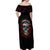 Dia De Muertos Off Shoulder Maxi Dress Day Of The Death Rose Skull - Wonder Print Shop