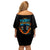 Double Fire Skull Off Shoulder Short Dress I Have 3 Side Quite Funny And The Side You Never Want To See - Wonder Print Shop