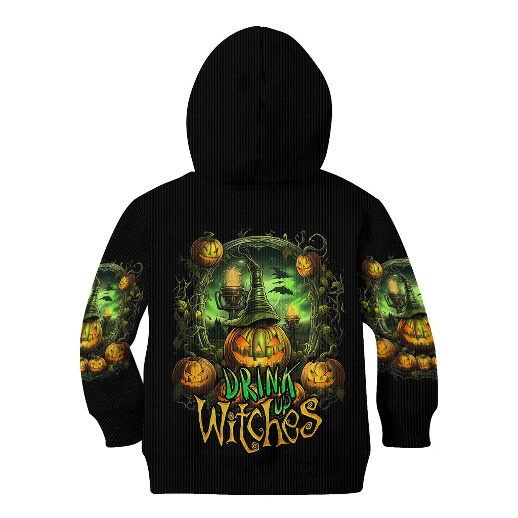 Pumpkin Skull Kid Hoodie Drink Up Witches - Wonder Print Shop