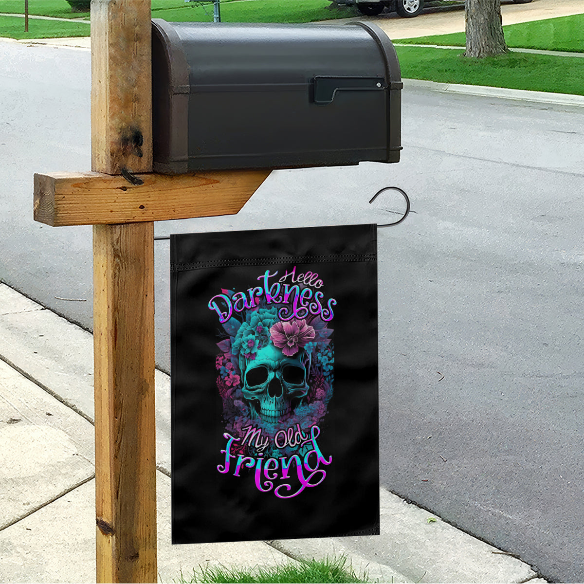 Flower Skull Garden Flag Hello Darkness My Old Friend - Wonder Print Shop