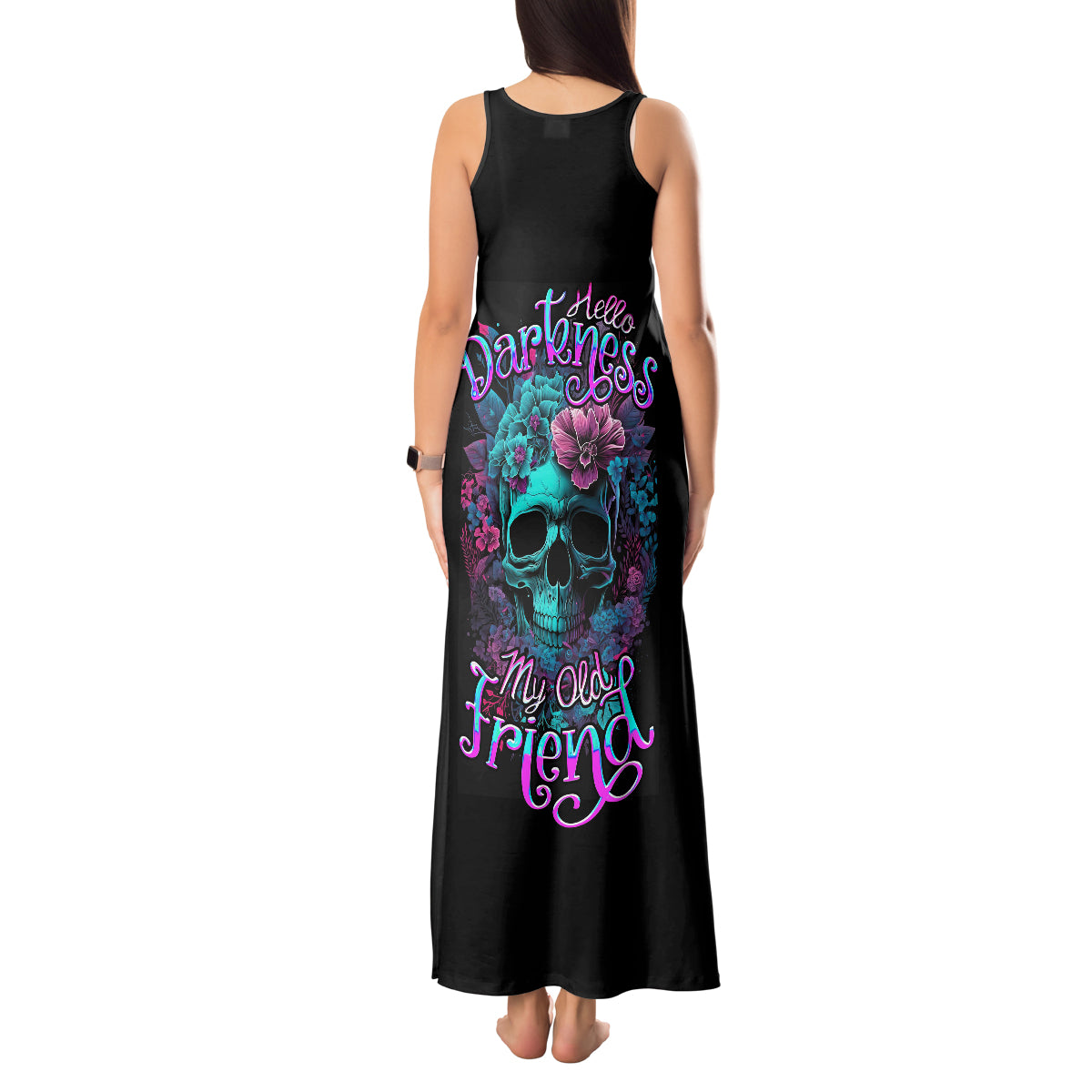 flower-skull-tank-maxi-dress-hello-darkness-my-old-friend