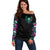 Tropical Skull Off Shoulder Sweater I'm Blunt Because God Rolled Me That Way - Wonder Print Shop